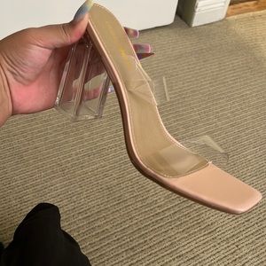 Strappy clear heel